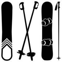 Snowboard and ski icons vector