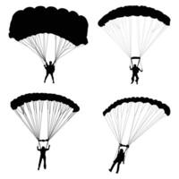 Parachute silhouettes illustration vector