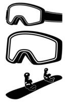 Snowboard goggles and goggles vector