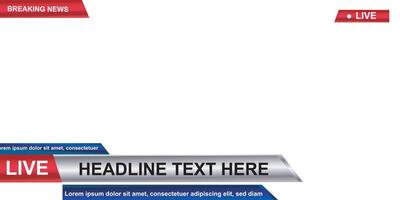 template broadcasting tv breaking news design frame. for live streaming vector