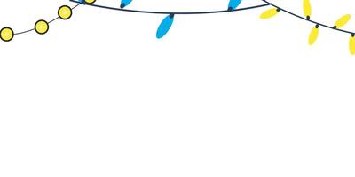 Christmas decoration with twinkling lights, tied with string and hanging vector