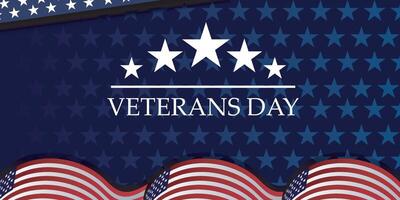 Veterans day celebration banner design. commemorating veterans November 11th. Background with American flag. vector