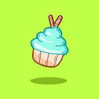 blue ice cream flat cartoon icon vector