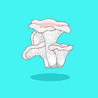 flat cartoon mushroom in white and pink vector