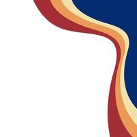 corner wave abstract shape in blue, yellow and red vector