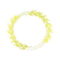 round flower frame with gold color vector