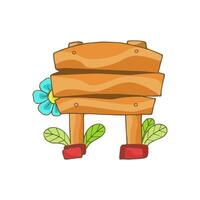 flat cartoon of wooden planks numbering three descending rows vector