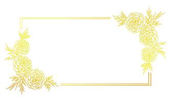 square flower frame for gold color vector