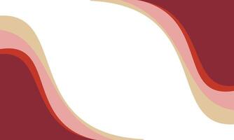 abstract wave frame in red and cream vector