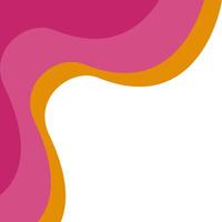 corner wave abstract shape in pink and yellow vector