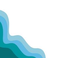 corner wave abstract shape in light and dark blue vector