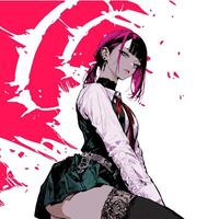 maid woman with anime style and abstract background vector