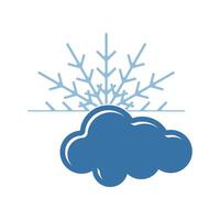 winter snowflake cloud icon logo design template vector