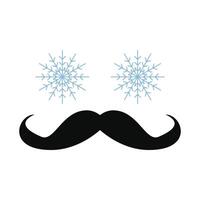snowflake man mustache icon logo design template vector