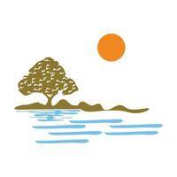 landscape view icon logo design template vector