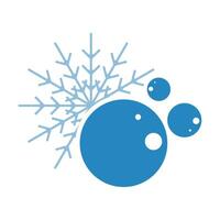 winter snowflake water bubble icon logo design template vector