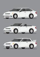 multiple type of car automobile vehicle in white color vector