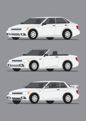 multiple type of car automobile vehicle in white color