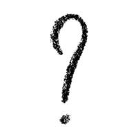 Hand drawn ink question mark illustration in sketch style. Single element for design vector