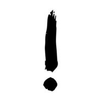 Hand drawn ink exclamation mark illustration in sketch style. Single element for design vector