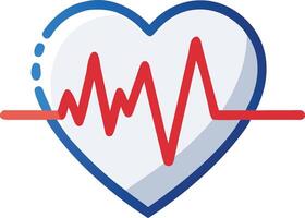Heartbeat Icon with ECG Line for Health and Wellness Concepts vector