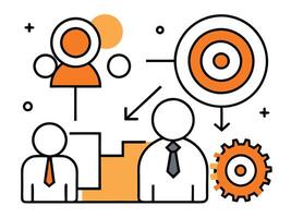 Business Strategy and Teamwork Concept Illustration with Icons vector