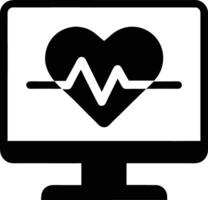 Heartbeat Monitor Icon on Screen for Health and Medical Applications vector