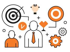 Business Strategy and Teamwork Concept Illustration with Icons vector