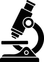 Black and White Microscope Icon for Science and Research Concepts vector