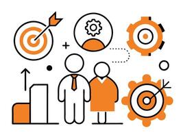 Business Strategy and Teamwork Concept Illustration with Icons vector
