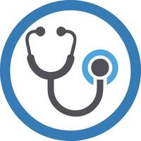 Stethoscope Icon in Blue Circle for Medical and Healthcare Use vector