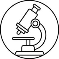 Black and White Microscope Icon for Science and Research Concepts vector