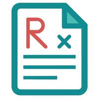 Prescription Document Icon for Medical and Healthcare Use vector