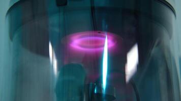Chemical laboratory and a process of making tests and doing researches using professional equipment. Stock footage. Close up of rotating small centrifuge. video