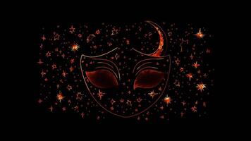 Neon frame effect, Stars Sparkly star masks with twinkling designs and nighttime scenery on black background video