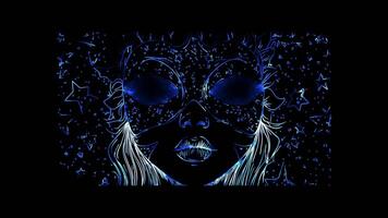 Neon frame effect, Stars Sparkly star masks with twinkling designs and nighttime scenery on black background video