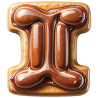 Letter I Set of Chocolate Alphabet Letters Numbers with Glossy Finish and 3D Effect png