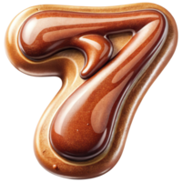 Letter 7 Set of Chocolate Alphabet Letters Numbers with Glossy Finish and 3D Effect png