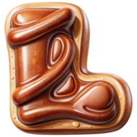 Letter L Set of Chocolate Alphabet Letters Numbers with Glossy Finish and 3D Effect png