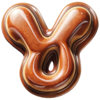 Letter Y Set of Chocolate Alphabet Letters Numbers with Glossy Finish and 3D Effect png