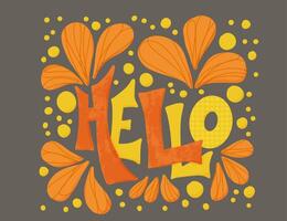 Hello stylized word. stylized text isolated vector