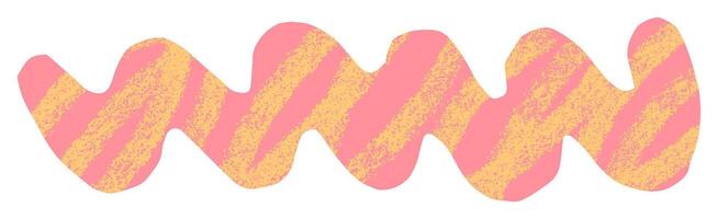 Abstract peach and pink cut out wave shape isolated on white background. Organic squiggle shape collage element. vector