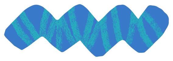 Abstract blue cut out wave shape isolated on white background. Colorful abstract squiggle shape collage element. vector
