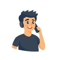 Man Having a Phone Call Conversation vector