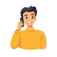 Man in Business Attire Talking on Phone vector