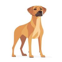 Happy Cartoon Dog Standing Upright vector