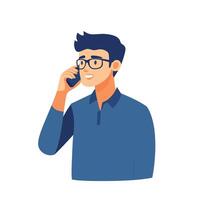 Focused Professional on a Phone Call vector