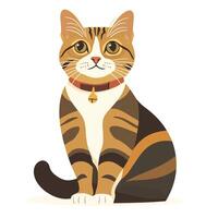 Sweet and Cuddly Cat in a Cozy Pose vector