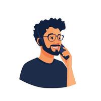 Man Making a Phone Call for Work vector