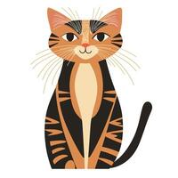 Curious Kitty with an Adorable Look vector